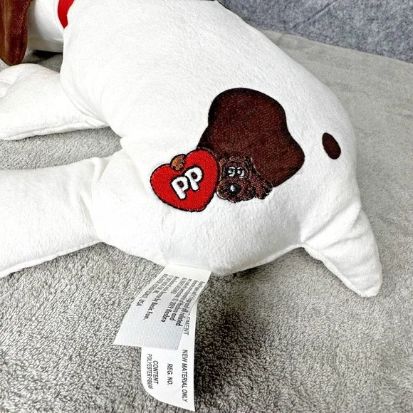 Pound Puppies Plush 17" White w/ Brown Spots, 2019 Hasbro Basic Fun Stuffed Dog - Picture 3 of 13